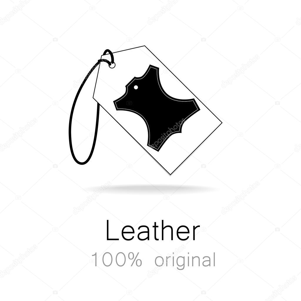 Leather - original. Template sign for the label, logo, advertising, products made of leather.