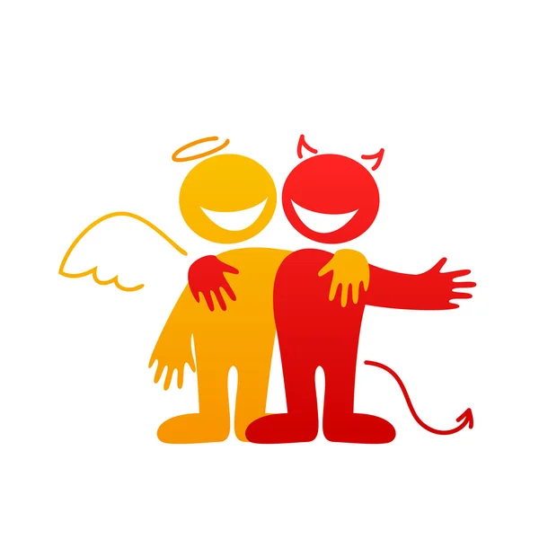 Ángel y demonio — Vector de stock