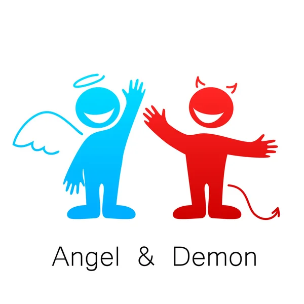 Angelo e demone — Vettoriale Stock