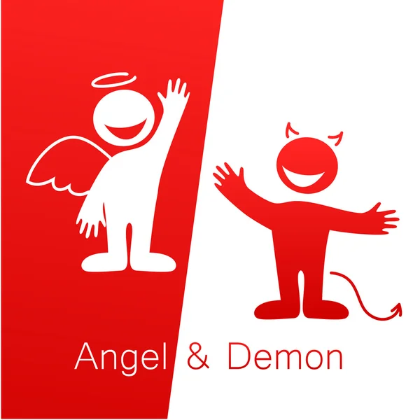 Angelo e demone — Vettoriale Stock