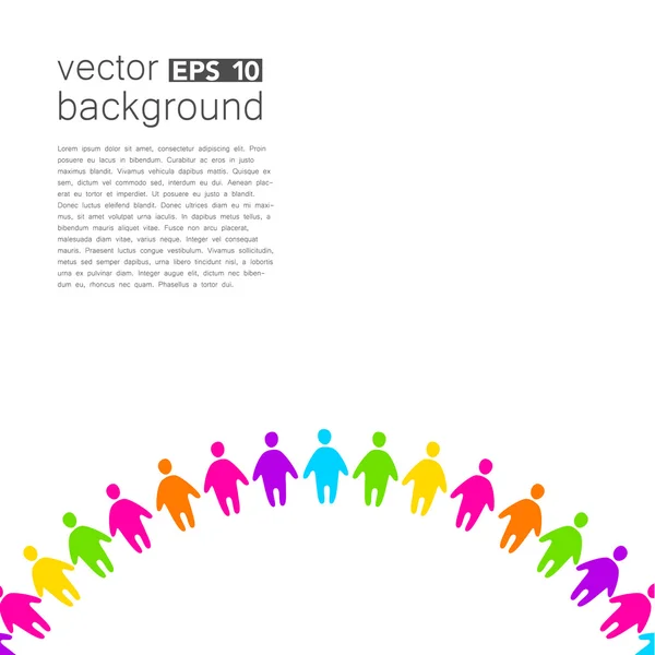 Achtergrond sjabloon met kleurrijke mensen — Stockvector