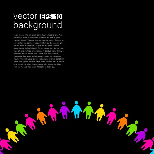 Pozadí šablony s barevnými lidmi — Stockový vektor