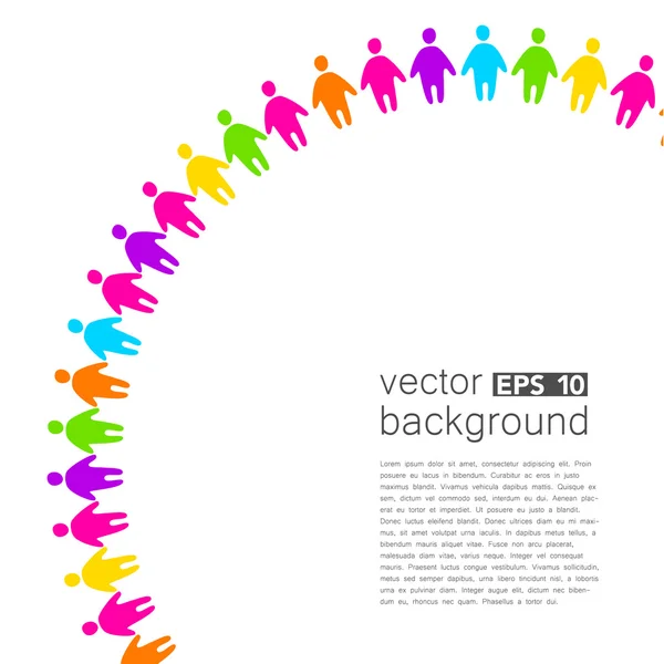 Plantilla de fondo con gente colorida — Vector de stock