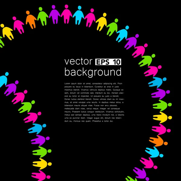 Bakgrund mall med färgstarka personer — Stock vektor