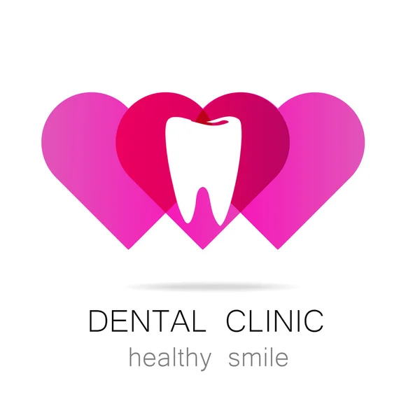 Plantilla de logotipo sonrisa saludable clínica dental — Archivo Imágenes Vectoriales