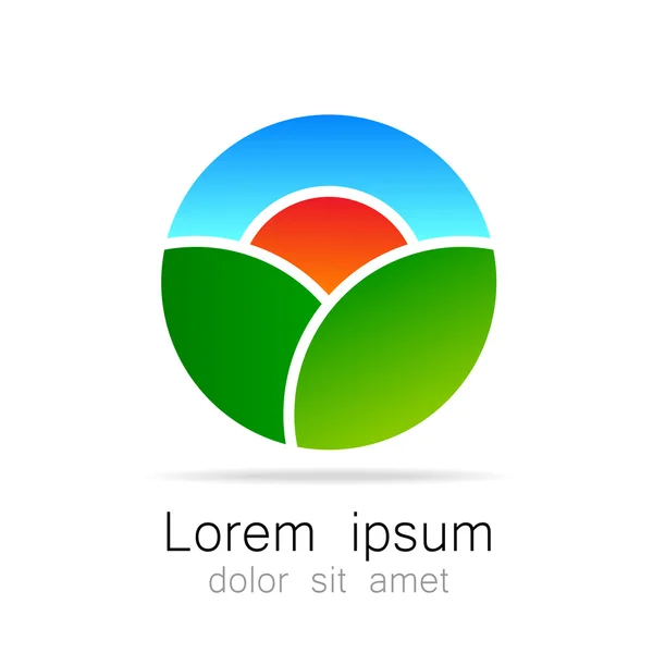 Modelo de logotipo paisagem natural ecológica — Vetor de Stock