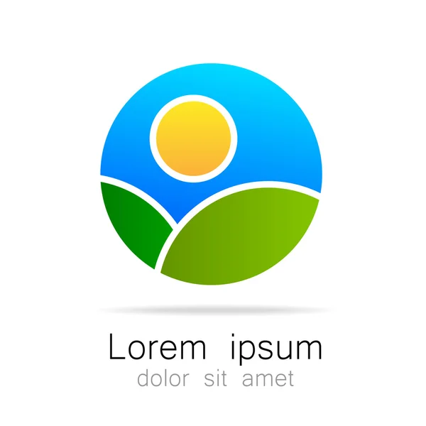 Plantilla de logotipo de paisaje natural ecológico — Vector de stock