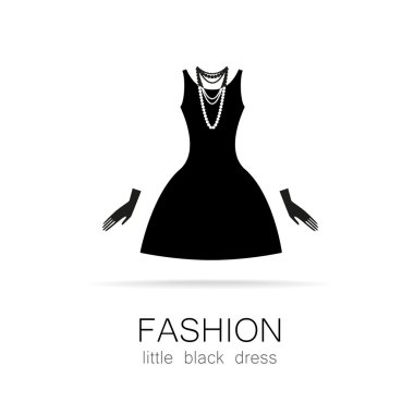 fashion little black dress template clipart