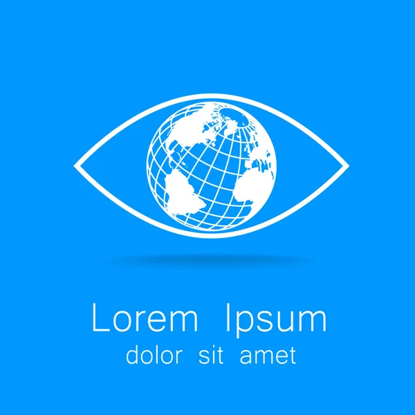 Logotipo olho terra — Vetor de Stock