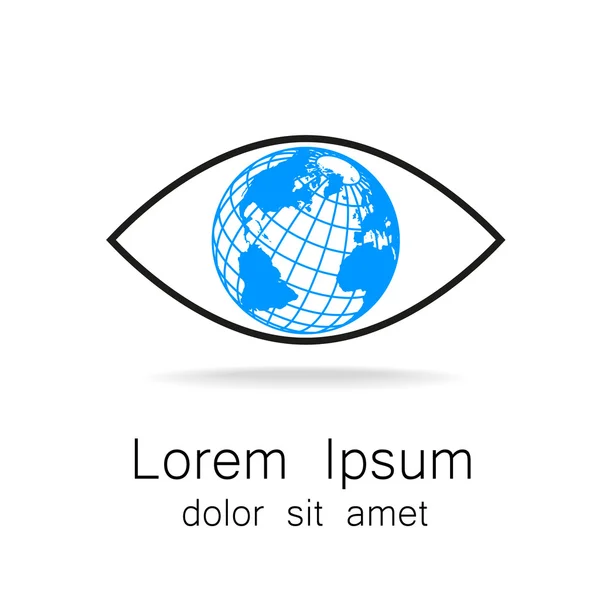 Logotipo olho terra — Vetor de Stock