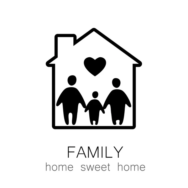 Familia dulce hogar — Vector de stock
