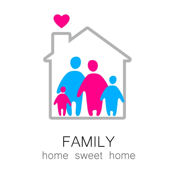 Familia dulce hogar — Vector de stock