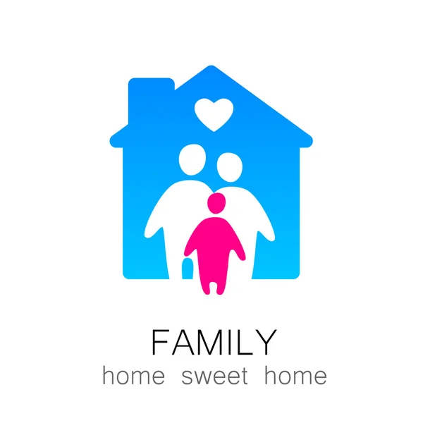 Famiglia dolce casa — Vettoriale Stock