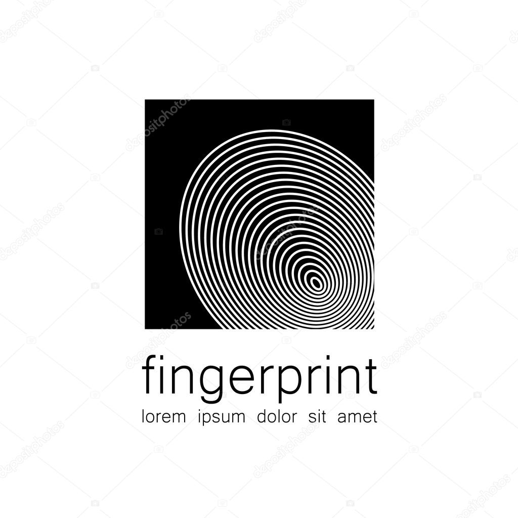 Fingerprint - the template for a logo. Symbol fingerprint - a sign of identification, preservation and protection.
