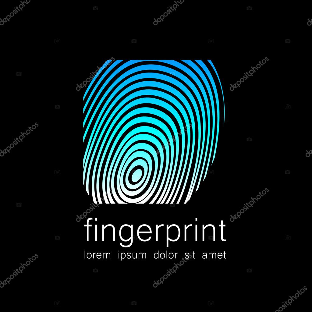 Fingerprint - the template for a logo. Symbol fingerprint - a sign of identification, preservation and protection.