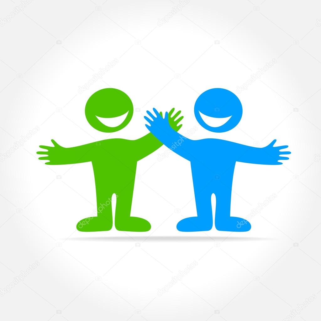 Friends - a sign of friendship, relationship, partnership. The idea for the social logo.