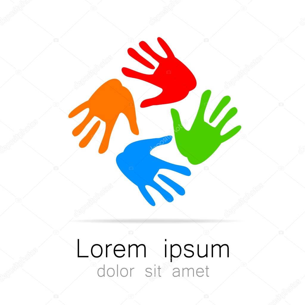 hand print logo template