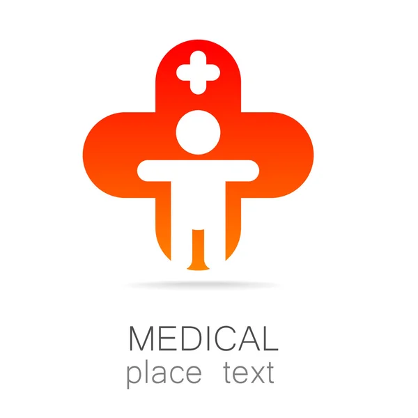 Logo modello croce medica — Vettoriale Stock