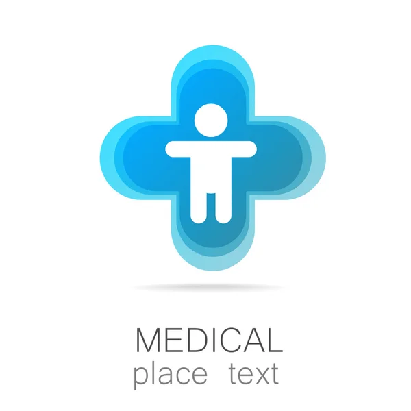 Logo modello croce medica — Vettoriale Stock
