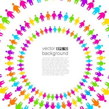 background template with colorful people clipart