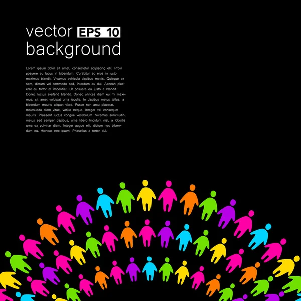 Plantilla de fondo con gente colorida — Vector de stock