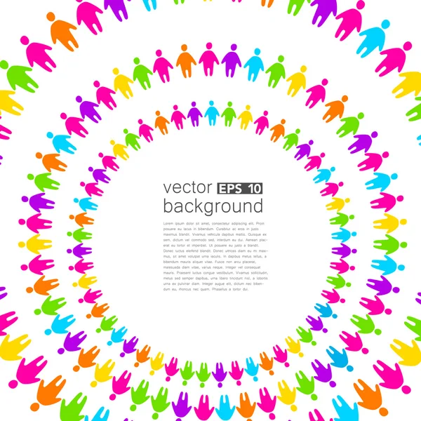 Achtergrond sjabloon met kleurrijke mensen — Stockvector