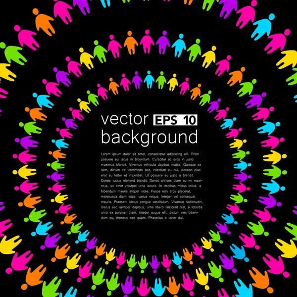 Hintergrund-Vorlage mit bunten Menschen — Stockvektor