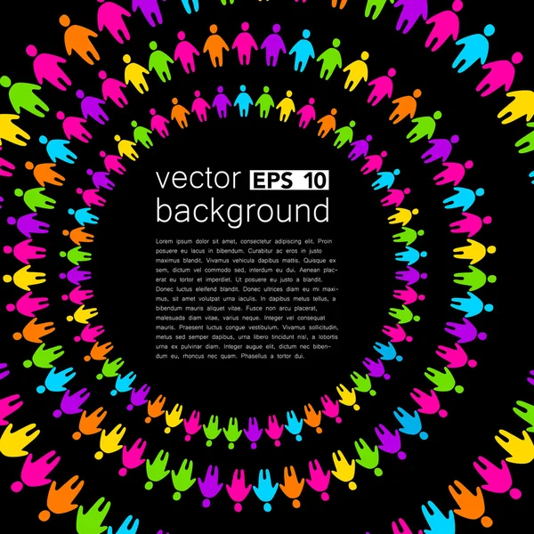 Modèle de fond avec des gens colorés — Image vectorielle