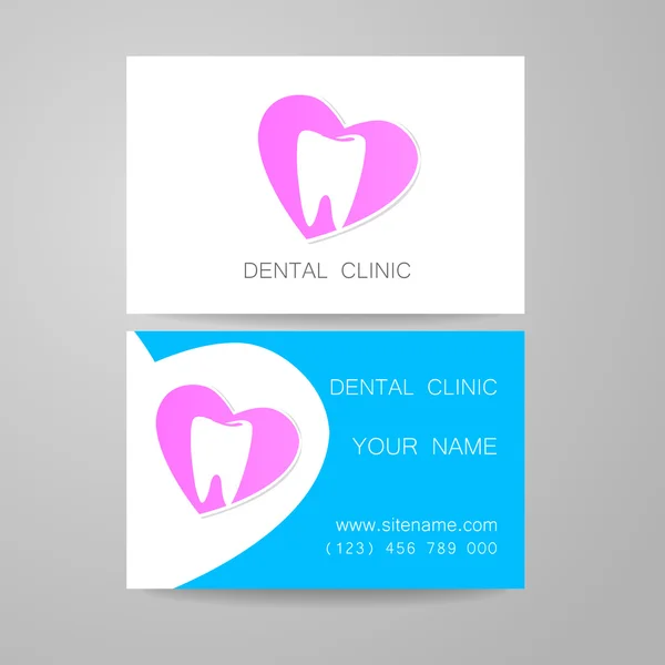 Plantilla de tarjeta de visita logo clínica dental — Archivo Imágenes Vectoriales