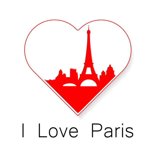 J'adore le modèle Paris — Image vectorielle