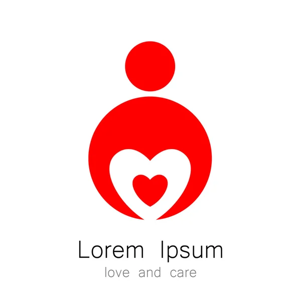 Logo sjabloon liefde zorg — Stockvector
