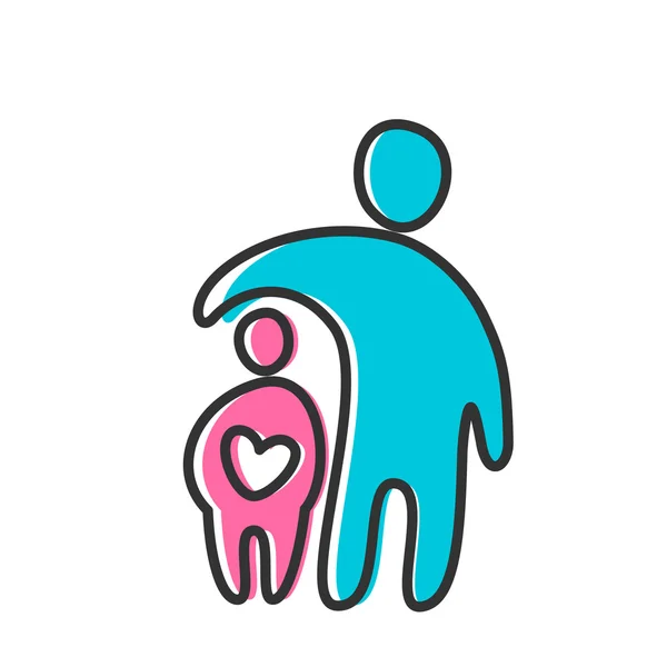 Amour coeur parent icône — Image vectorielle