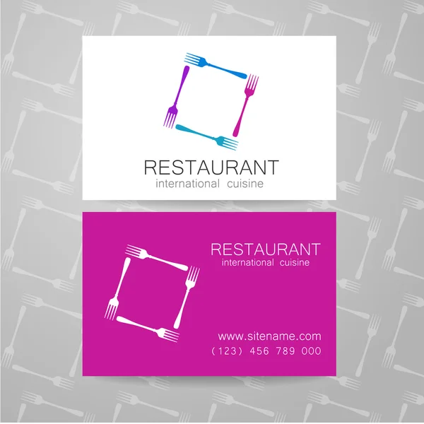 Modelo de cartão de visita logotipo restaurante —  Vetores de Stock