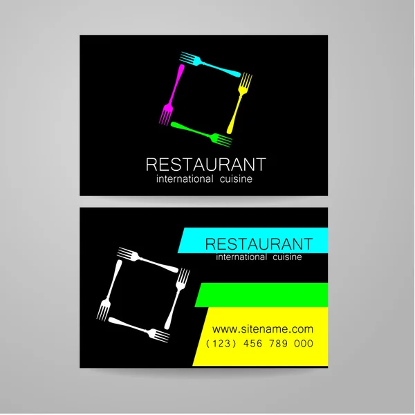 Modelo de cartão de visita logotipo restaurante —  Vetores de Stock