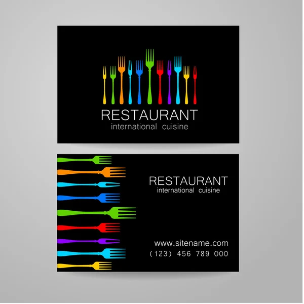 Restaurant Logo Visitenkarte Vorlage — Stockvektor