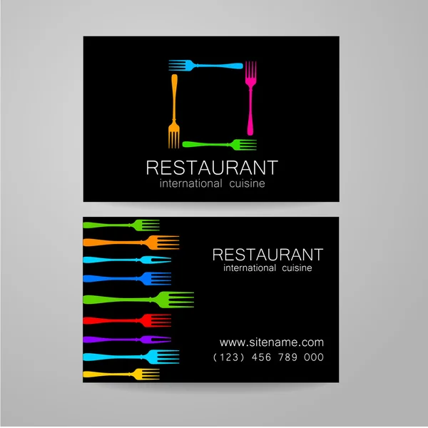 Restaurante logo plantilla de tarjeta de visita — Vector de stock