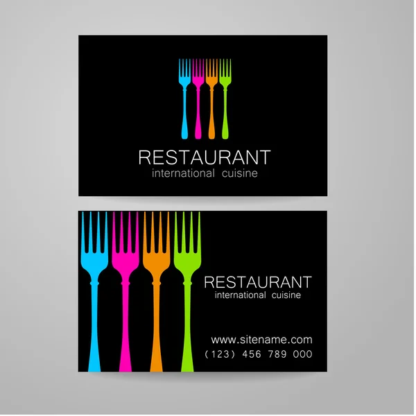 Restaurant Logo Visitenkarte Vorlage — Stockvektor