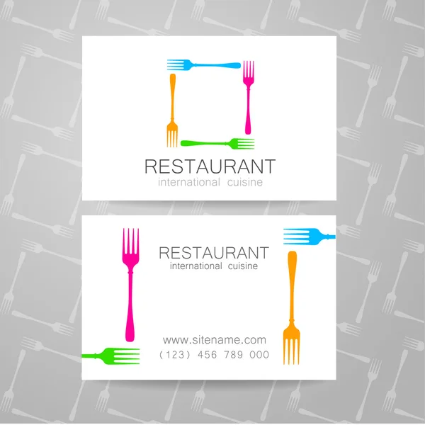 Modèle de carte de visite logo restaurant — Image vectorielle