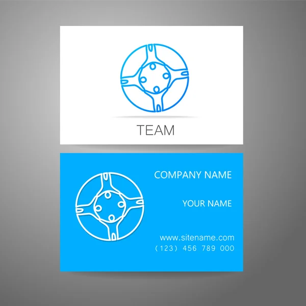 Modelo de cartão de visita logotipo da empresa equipe — Vetor de Stock