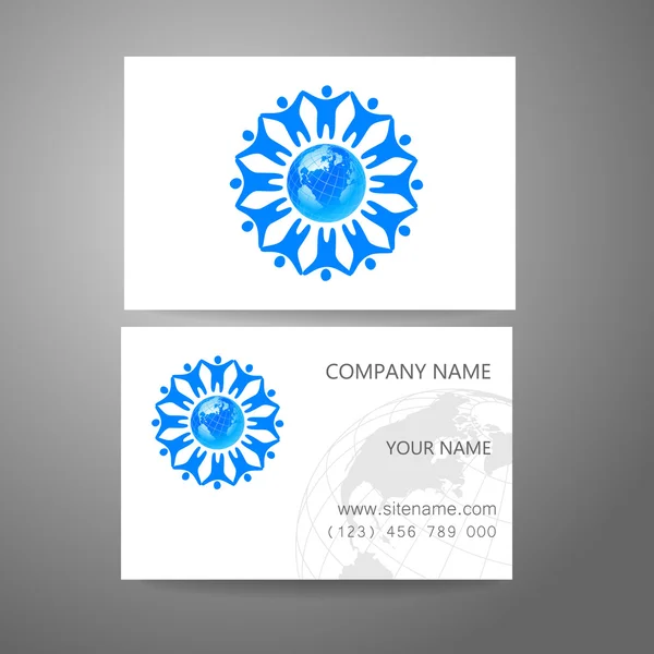 Equipo empresa logo tarjeta de visita plantilla — Vector de stock