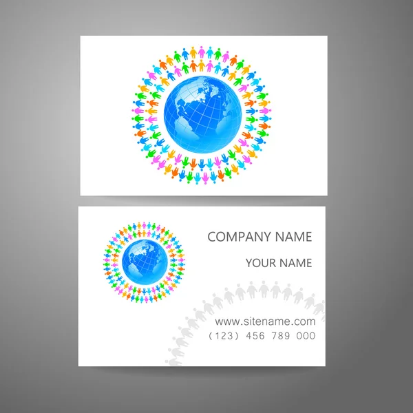 Equipo empresa logo tarjeta de visita plantilla — Vector de stock