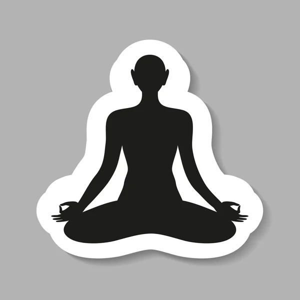 Yoga meditación armonía cuerpo y alma plantilla signo — Archivo Imágenes Vectoriales