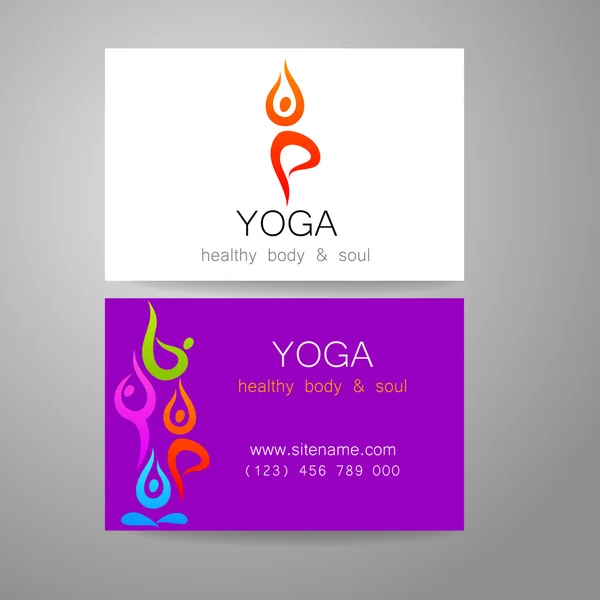 Yoga-logotypen kort — Stock vektor