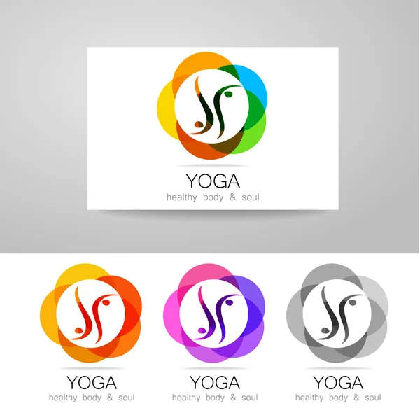 Conjunto de logotipo ioga —  Vetores de Stock