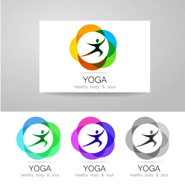 Йога логотип набору — стоковий вектор