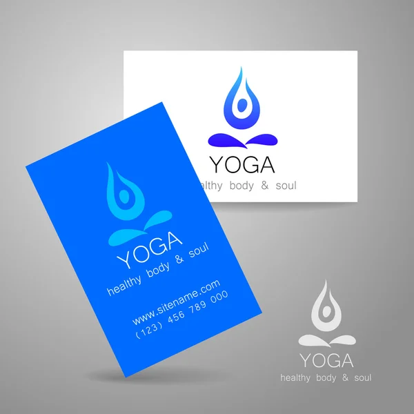 Йога логотип картки — стоковий вектор