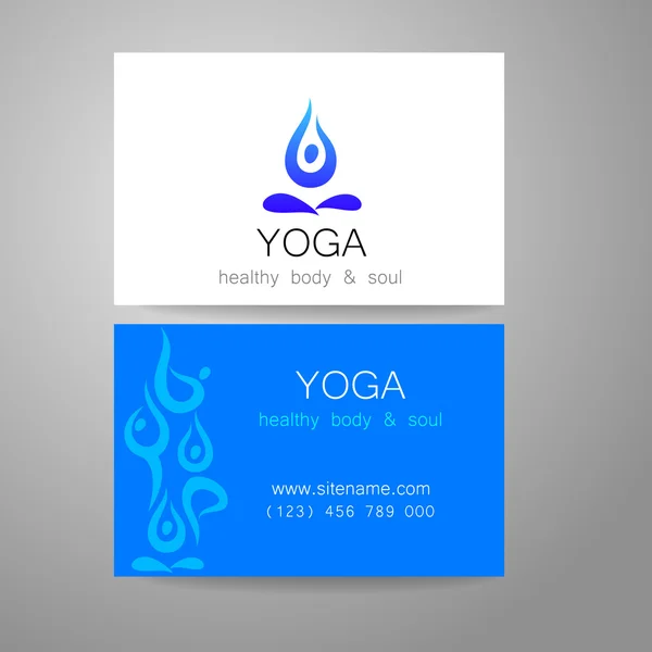 Tarjeta del logotipo del yoga — Archivo Imágenes Vectoriales