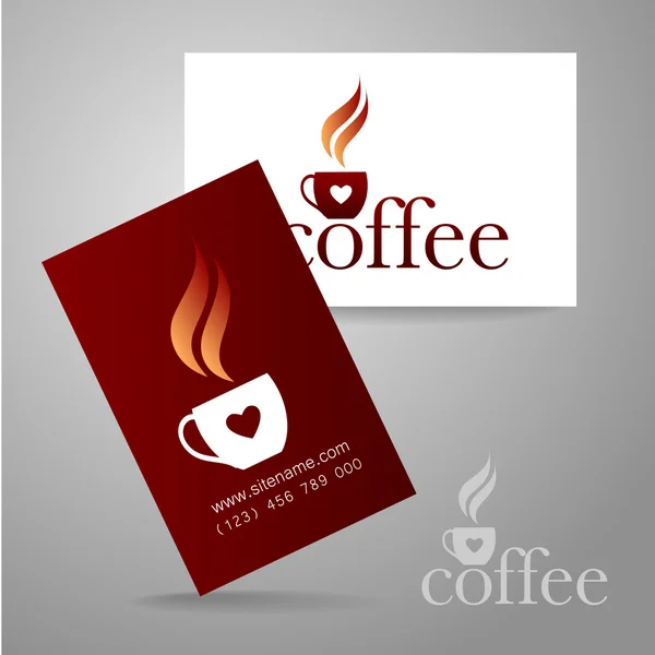 Kaffe logotyp kort — Stock vektor