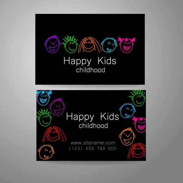 幸せな子供のロゴ — ストックベクタ