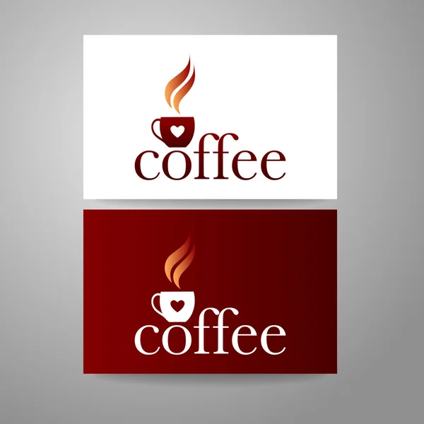 Kaffe logotyp kort — Stock vektor